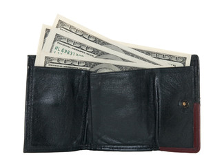 Hundred dollar bills in a wallet