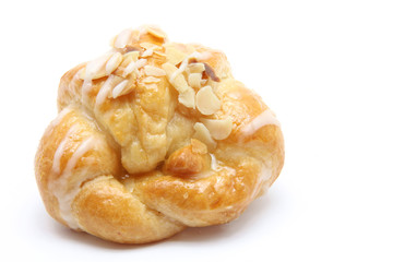 Obraz na płótnie Canvas almond croissant on white