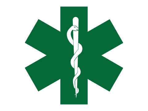 emergency medical symbol green cross - illustration