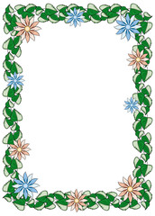 Color frame with flowers