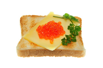 Toast with trout caviar.