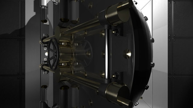Vault door open with alpha matte