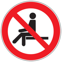 Zeichen Sitzen verboten