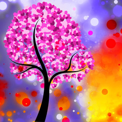 Heart Tree Background