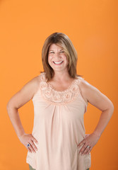 Obraz premium Happy Middle Aged Woman