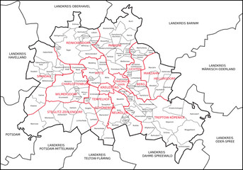 Berlin, Bezirke, Ortsteile