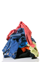 pile of clothes on white background - 31010302