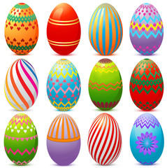 Vector easter eggs set: shadows in separate layer