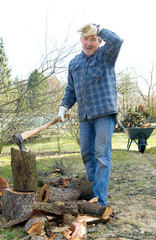 Freundlicher Mann bei der Gartenarbeit