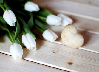 Obraz na płótnie Canvas serca i tulipany