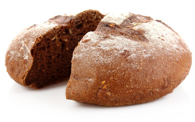 Fresh wheat bread. Isolated on white background