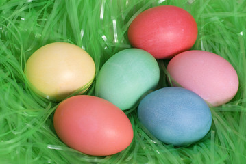 Fototapeta na wymiar Easter Multi Colored Eggs