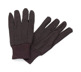 Brown work gloves