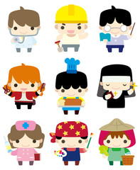cartoon people job icon