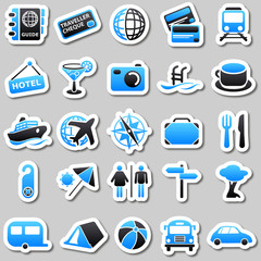 Travel Blue Stickers