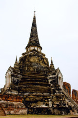 Fototapeta premium Buddhist stupa in Ayutthaya , Thailand .