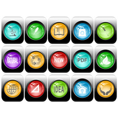 Vector set of internet buttons