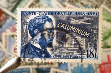 timbres - Sainte-Claire Deville L'aluminium - philatélie France