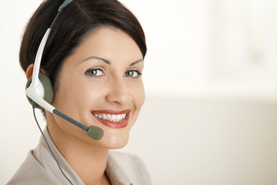Happy customer service operator