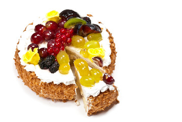 Cake with fruits