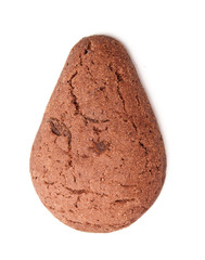 Drop shaped chocholate cookie top view