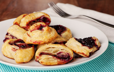 Fresh Baked Pastries With Boysenberry Jam