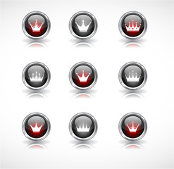 Buttons with crowns. Vector