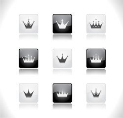 Buttons with crowns. Vector