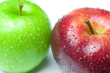 apple with water drops isolated on white