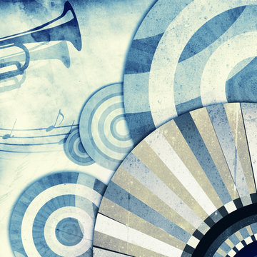 An abstract retro background with trumpet © Andrii Muzyka