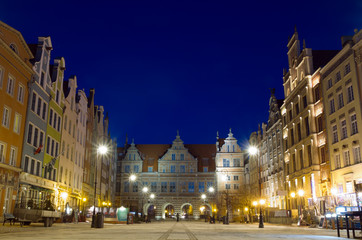 Long Street of Gdansk at night - Poland
