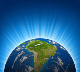Fototapeta premium South america earth planet model