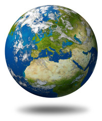 Europe map earth planet model - obrazy, fototapety, plakaty
