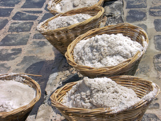 paniers de sel des marais salants de Tamarins, île Maurice