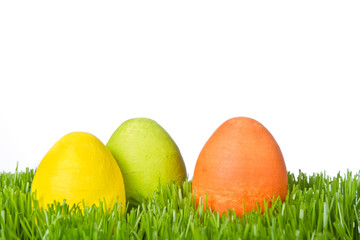 easter eggs in grass