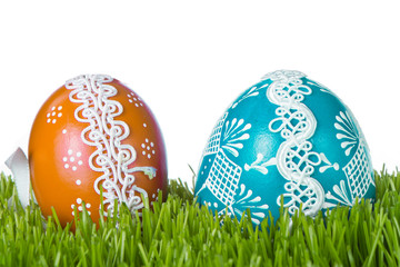 easter eggs in grass