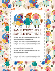 Fototapeta premium cartoon animal card