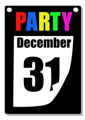new year party calendar. vector format.