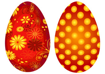 Red Easter`s eggs