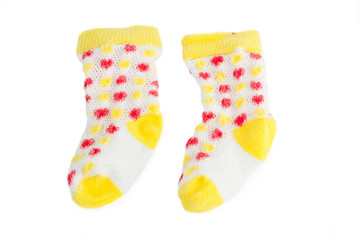 Pair of children socks isolated on white background