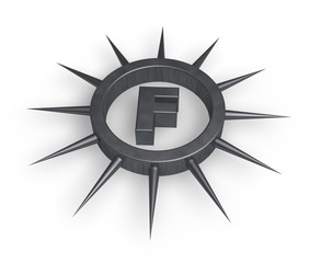 spiky letter f