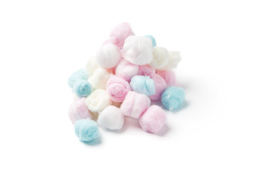 Multicolored cotton balls