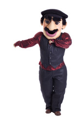 Funny caucasian man dance