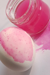 Eierfärben mit Pflanzenfarbe Dokumentation Serie 1