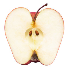 half a red apple. Isolated on a white background.