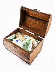 euro in the open chest