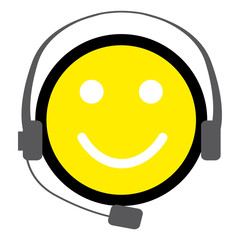 Smiley mit Headset