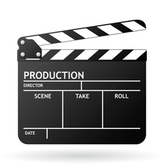 Fototapeta premium Clapper board on white background, vector EPS 8