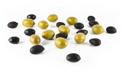 green and black olives