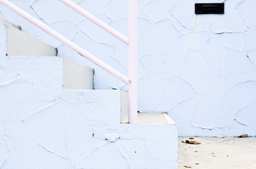 Blue stairs inside Pier of the resort